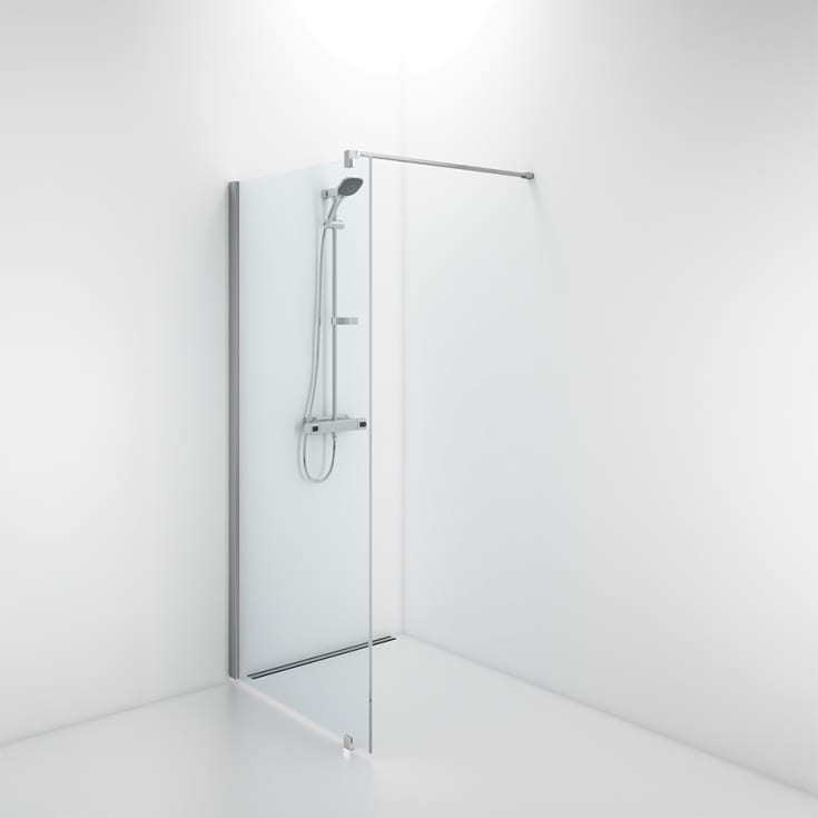 Contura Shower Space brusevæg, 99 cm, klart glas, aluminium profil