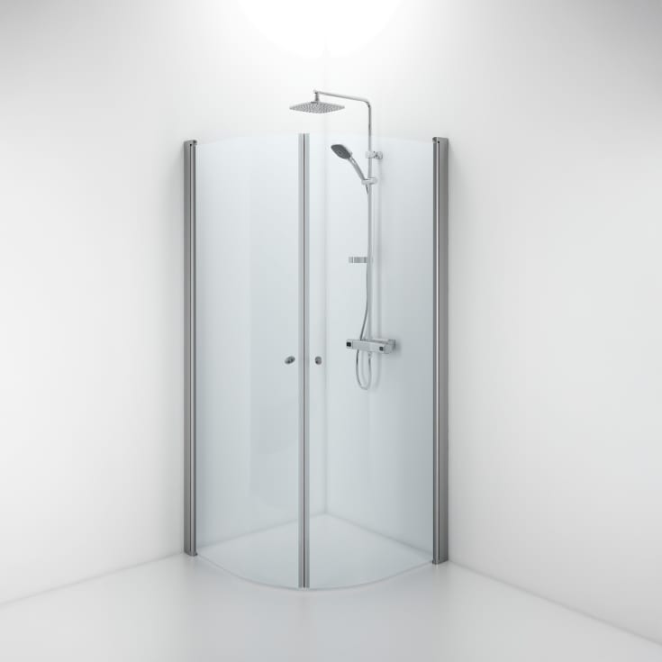 Contura Shower Space duschdörr, 62,3 cm, låg modell, klart glas, aluminiumprofil