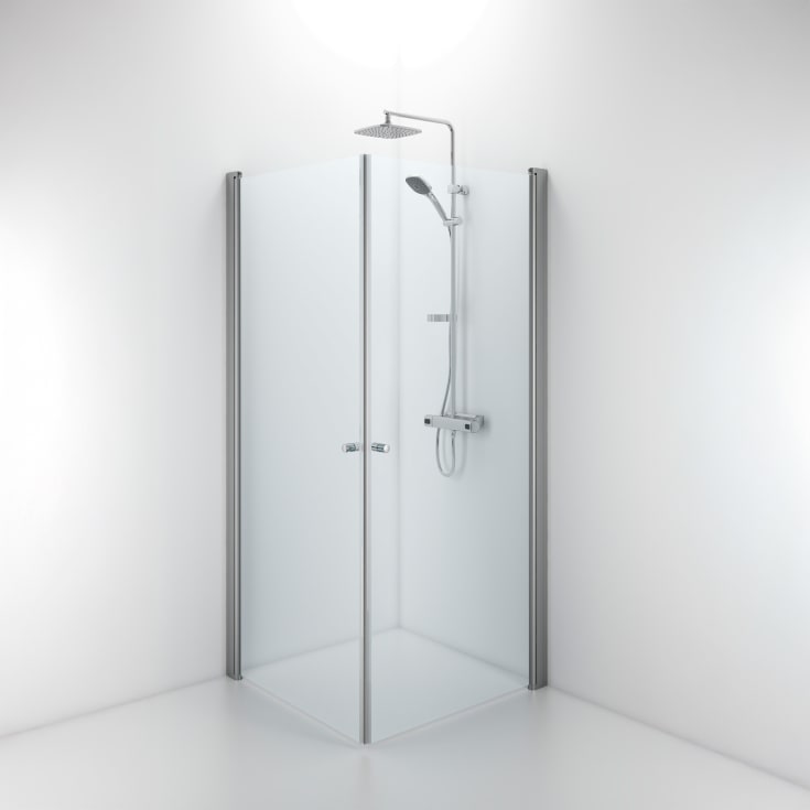 Contura Shower Space brusedør, 57 cm, klart glas, aluminium profil