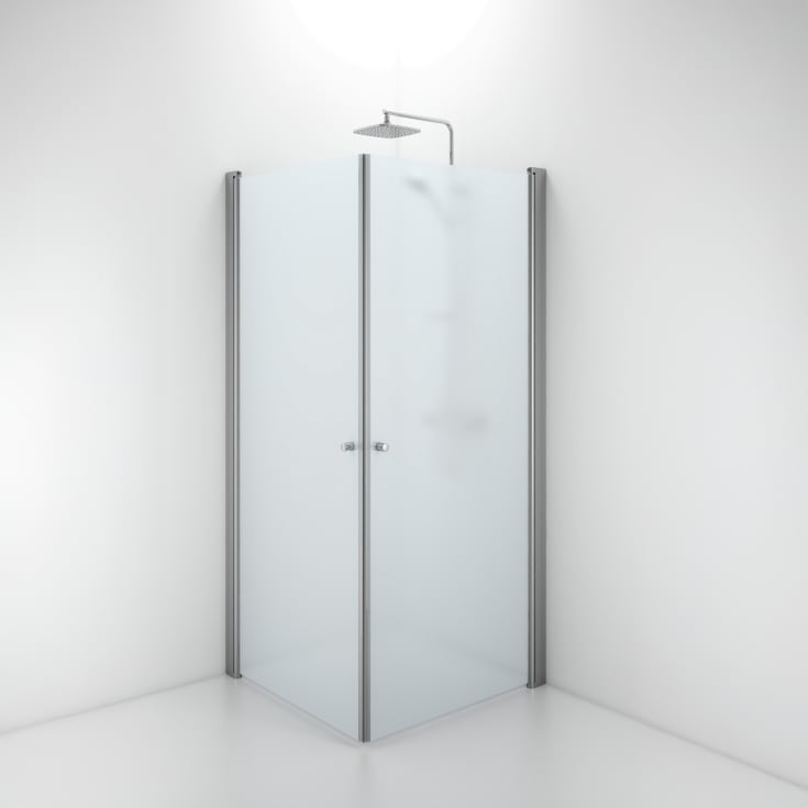 Contura Shower Space duschdörr, 87 cm, frostat glas, aluminiumprofil