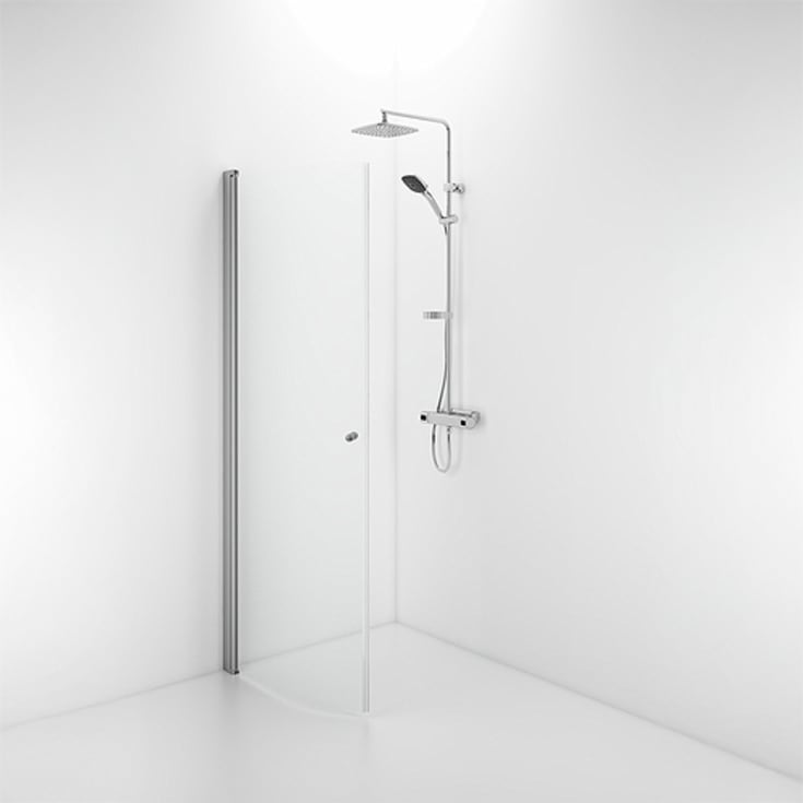 Contura Shower Space duschdörr, 62,3 cm, låg modell, klart glas, aluminiumprofil