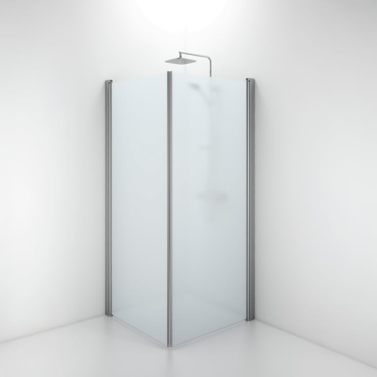 Contura Shower Space brusedør, 87 cm, frostet glas, aluminium profil