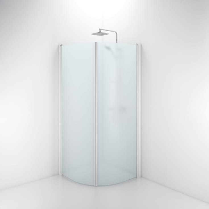 Contura Shower Space duschdörr, 63,1 cm, frostat glas, vit profil