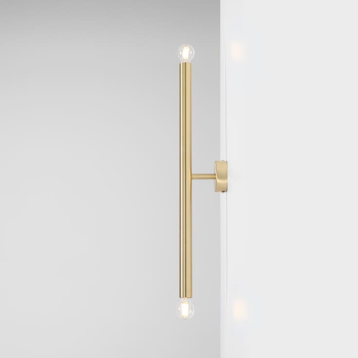Aldex Tubo 2 vegglampe, messing, 60 cm