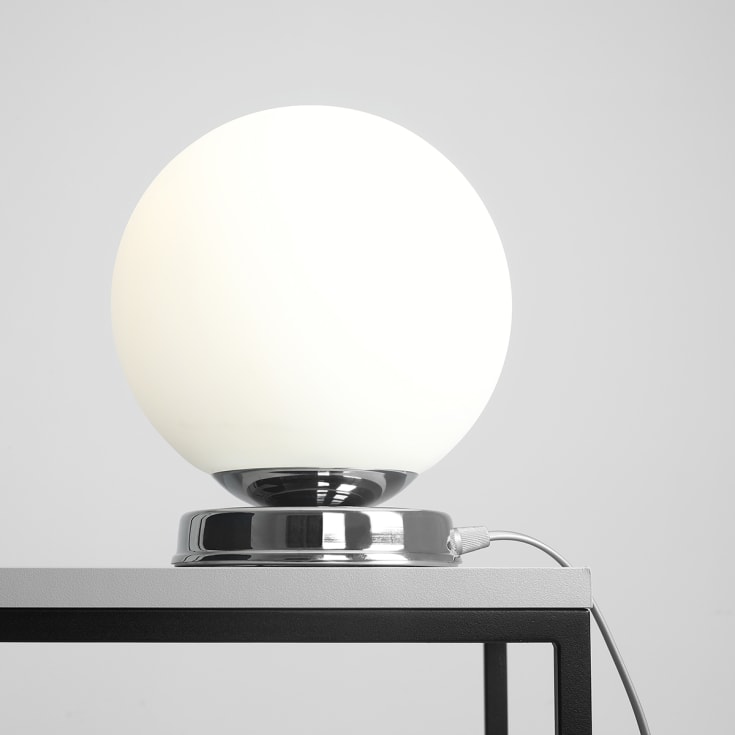Aldex Ball bordslampa, krom, Ø20 cm