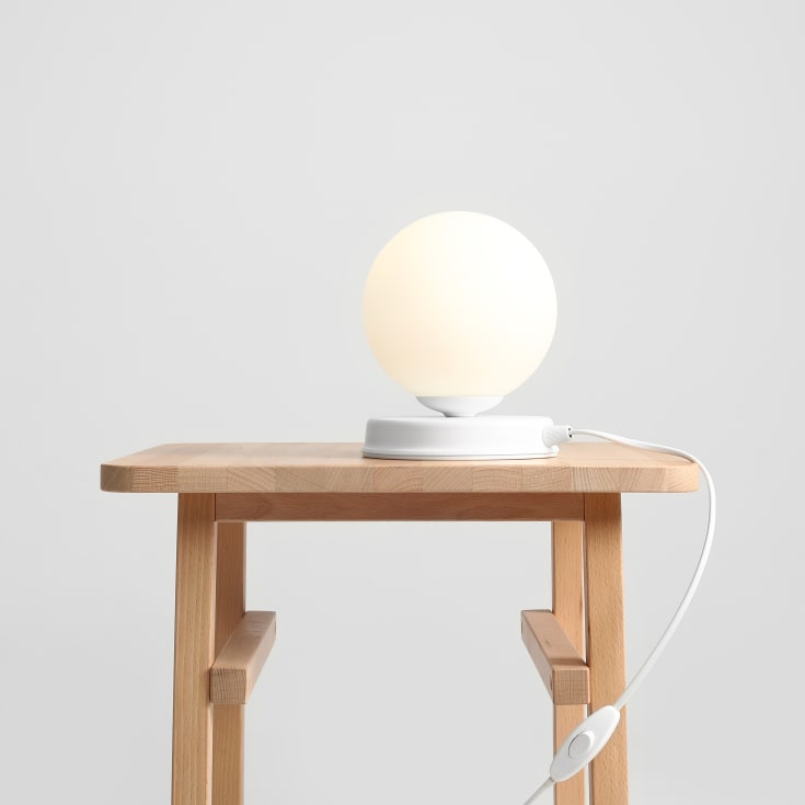 Aldex Ball bordslampa, vit, Ø17 cm