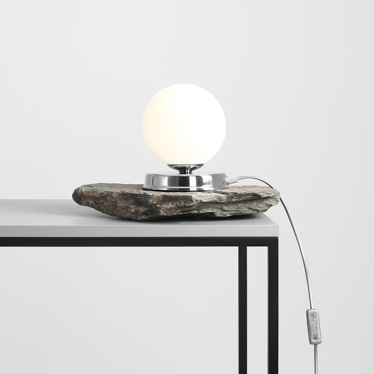 Aldex Ball bordslampa, krom, Ø17 cm