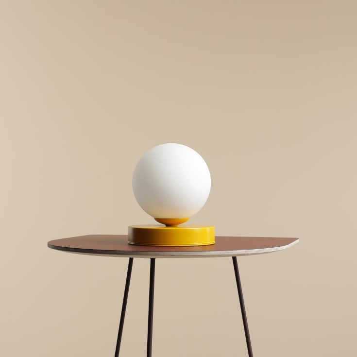 Aldex Ball bordslampa, gul, Ø17 cm