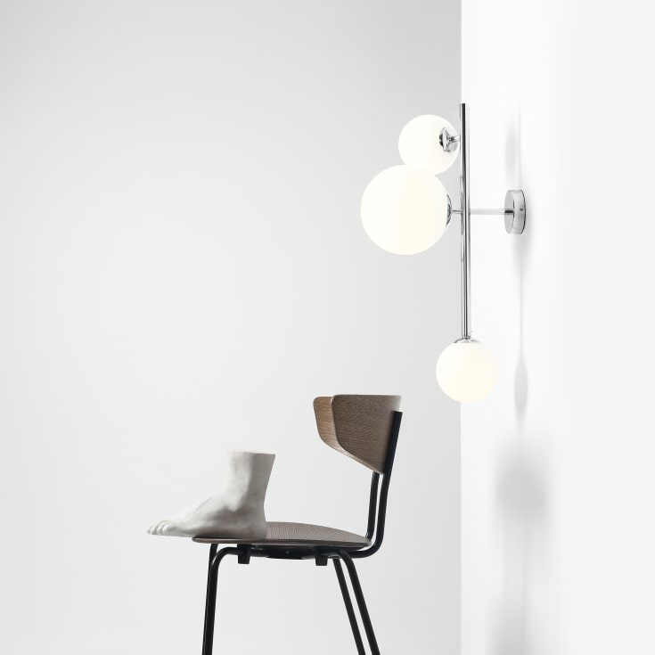 Aldex Dione vägglampa, krom