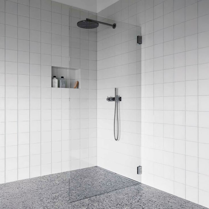 Contura Shower Showerama Art dusjvegg, 120x200 cm, klart glass, aluminium profil