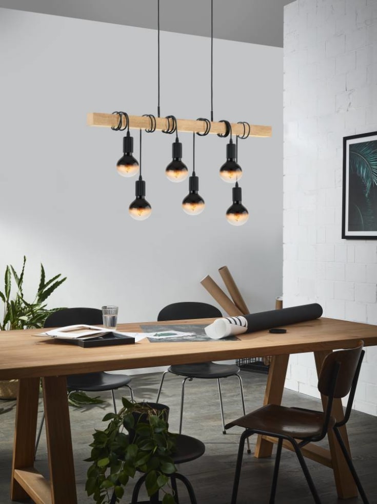 Eglo Townshend pendellampa, 6 lampor, svart