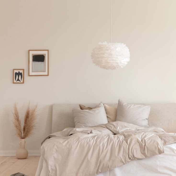 Umage Eos lampeskjerm med fjær, hvit, Ø45 cm
