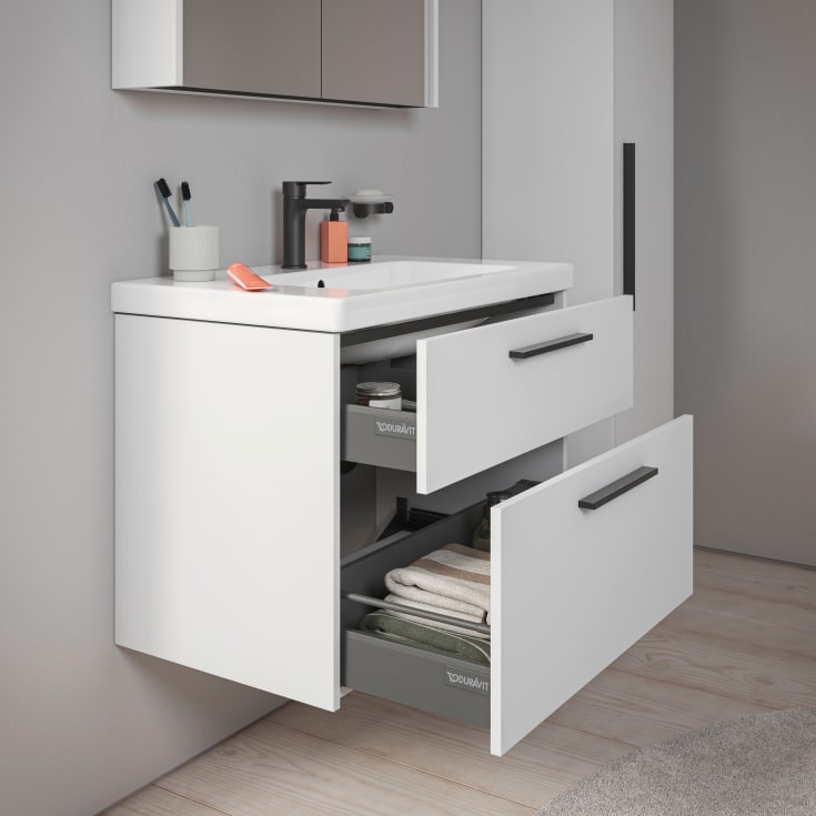 Duravit D-Code møbelpakke, 80x48 cm, mat hvid
