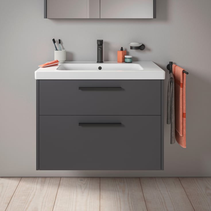 Duravit D-Code tvättställsunderskåp, 78,4x46 cm, matt svart