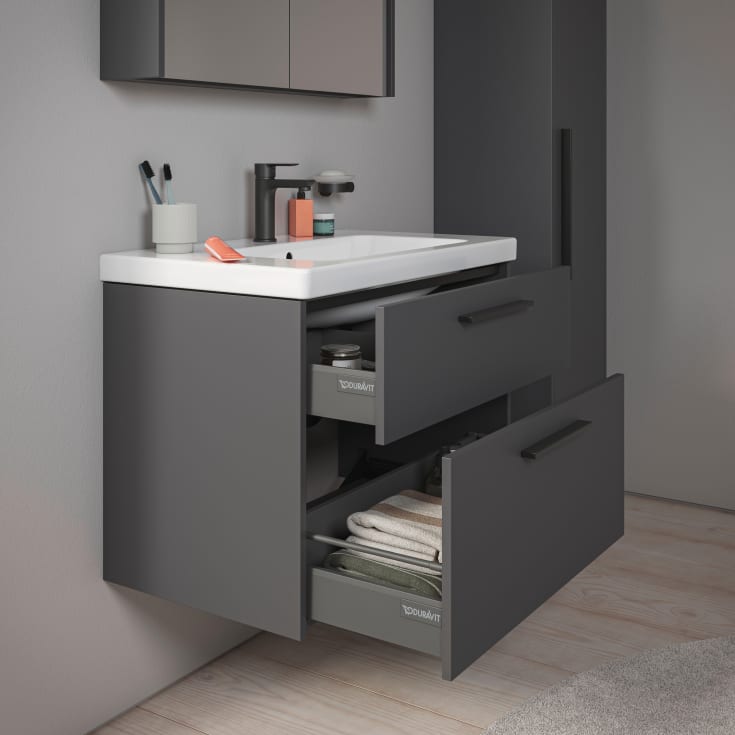 Duravit D-Code tvättställsunderskåp, 78,4x46 cm, matt svart