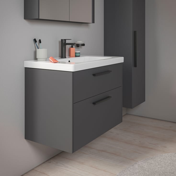 Duravit D-Code tvättställsunderskåp, 78,4x46 cm, matt svart