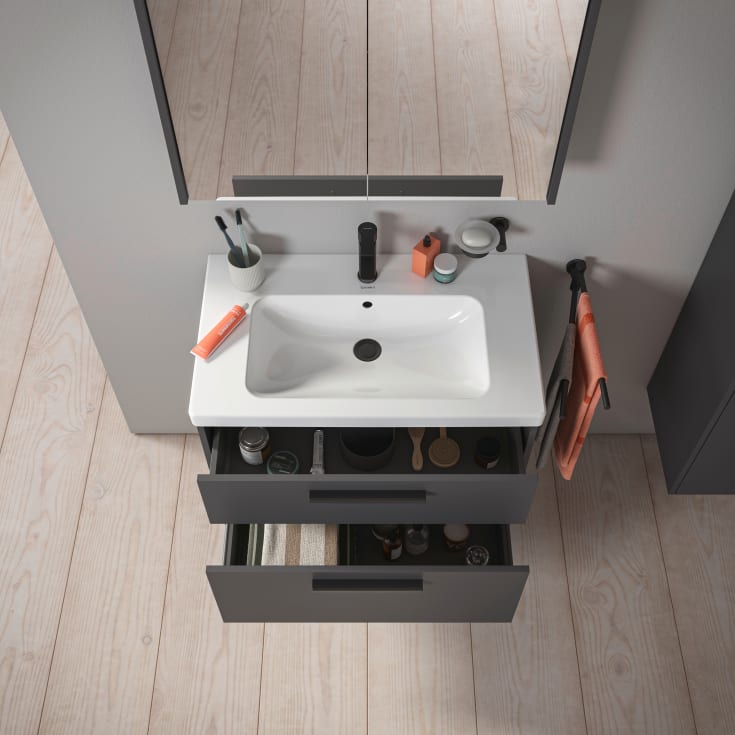 Duravit D-Code tvättställsunderskåp, 78,4x46 cm, matt svart