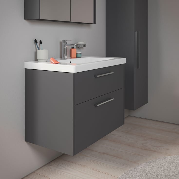 Duravit D-Code møbelpakke, 80x48 cm, mat sort