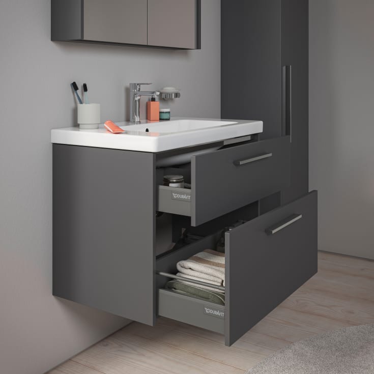 Duravit D-Code servantskap, 78,4x46 cm, sort matt