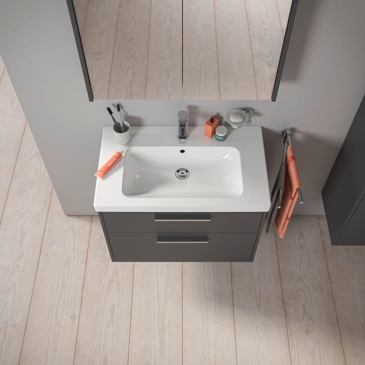 Duravit D-Code servantskap, 78,4x46 cm, sort matt