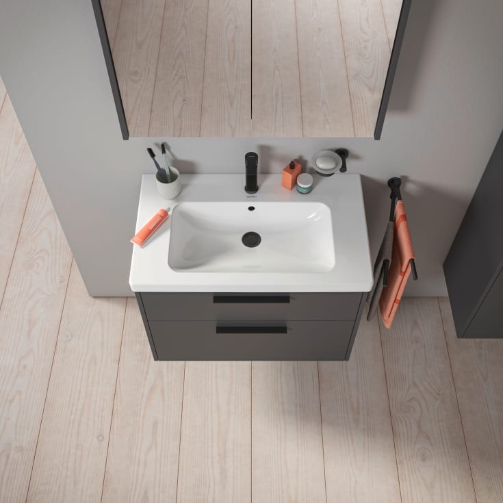 Duravit D-Code tvättställsunderskåp, 78,4x46 cm, matt svart