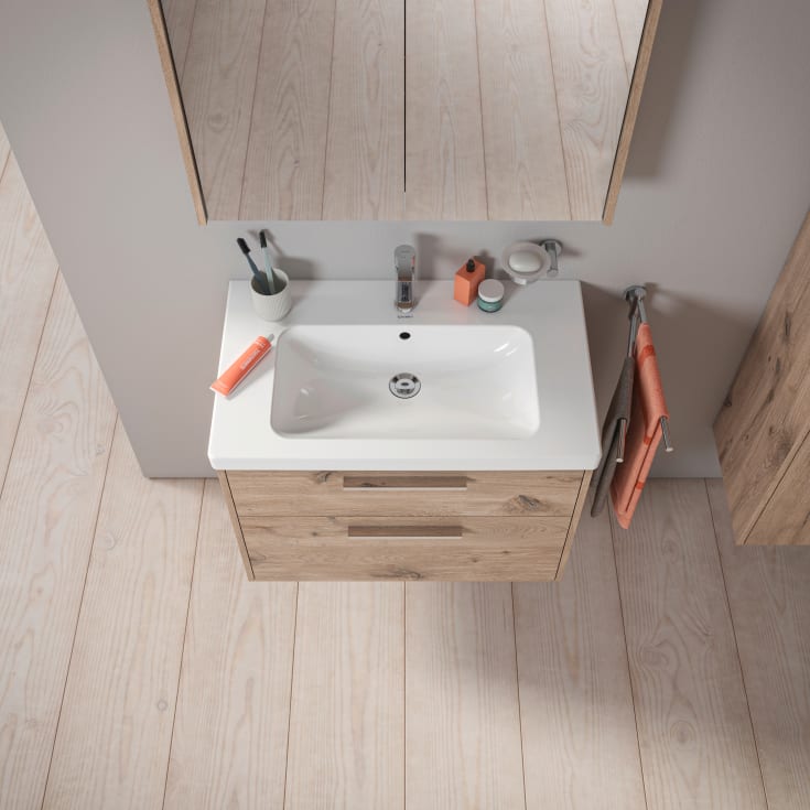 Duravit D-Code tvättställsunderskåp, 78,4x46 cm, ek