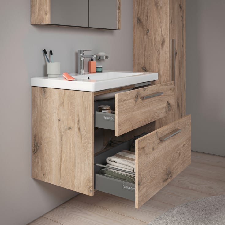 Duravit D-Code tvättställsunderskåp, 78,4x46 cm, ek