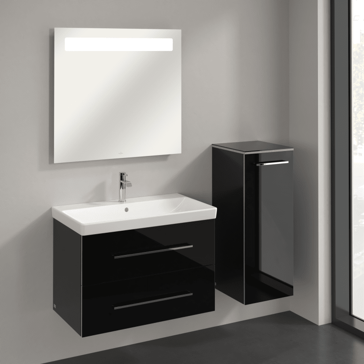 Villeroy & Boch Avento A895 väggskåp, 34,8x88,8 cm, höger, svart