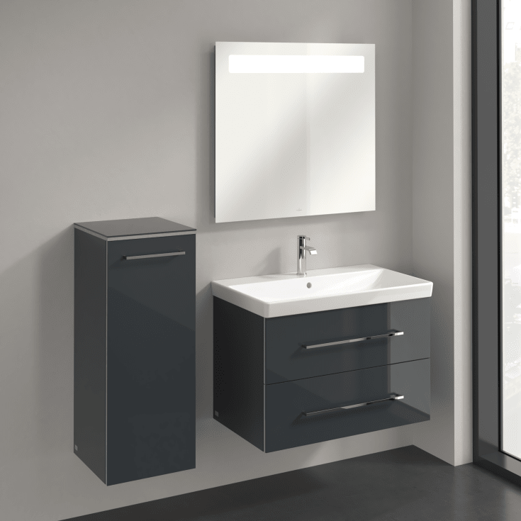Villeroy & Boch Avento A895 väggskåp, 34,8x88,8 cm, vänster, grå