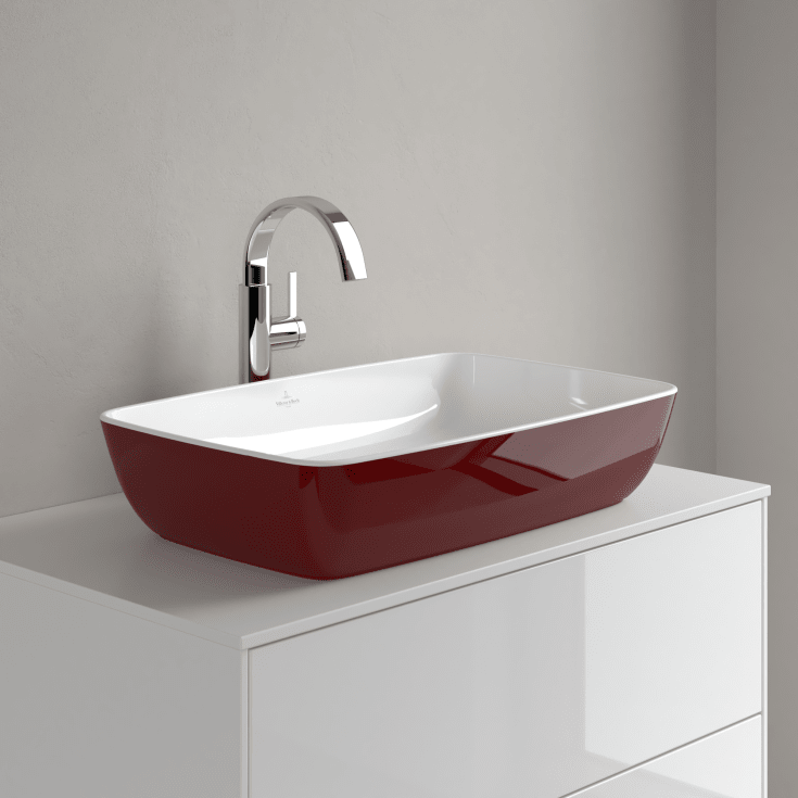 Villeroy & Boch Artis tvättställ, 58x38,5 cm, mörkröd
