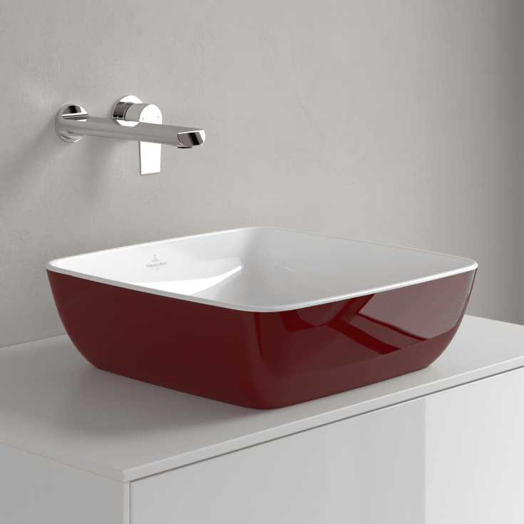 Villeroy & Boch Artis toppmontert servant, 41x41 cm, rød