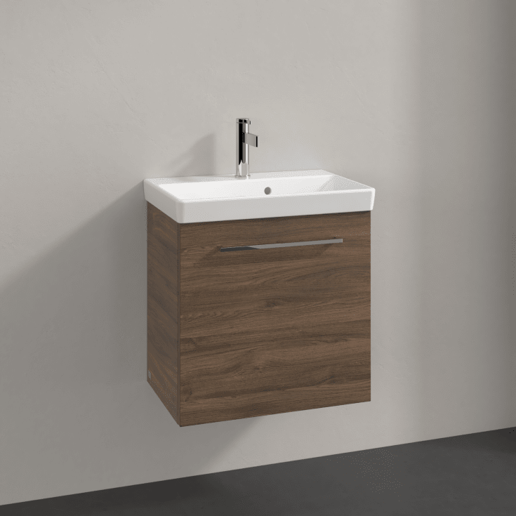 Villeroy & Boch Avento A888 tvättställsunderskåp, 52,6x38,2 cm, vänster, brun ek