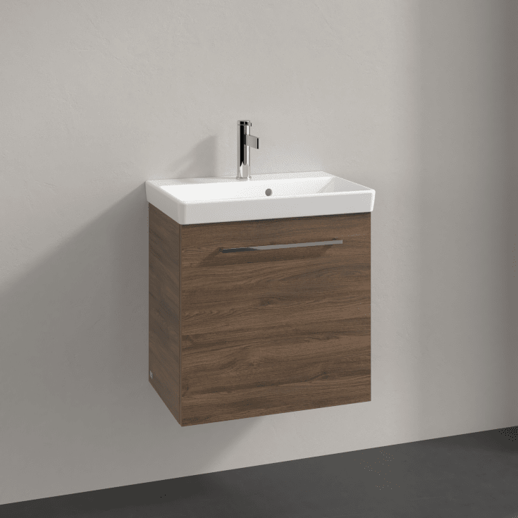 Villeroy & Boch Avento A888 tvättställsunderskåp, 52,6x38,2 cm, höger, brun ek