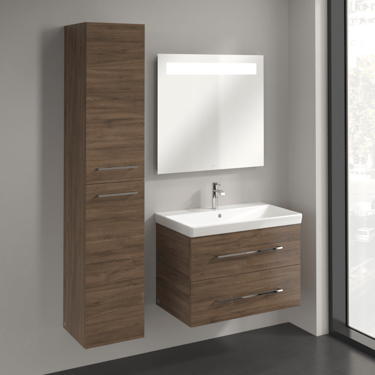 Villeroy & Boch Avento A894 högskåp, 34,6x176 cm, vänster, brun ek