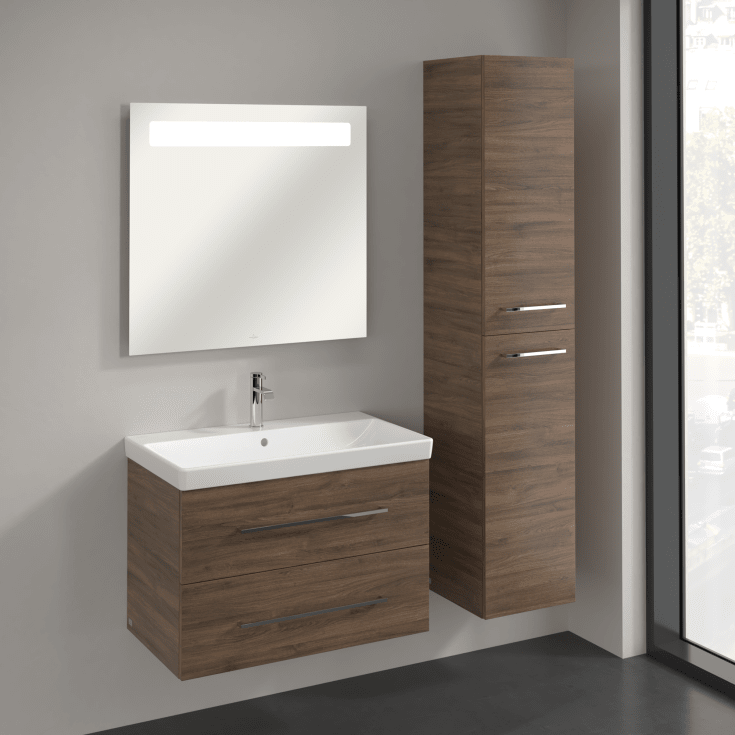 Villeroy & Boch Avento A894 högskåp, 34,6x176 cm, höger, brun ek