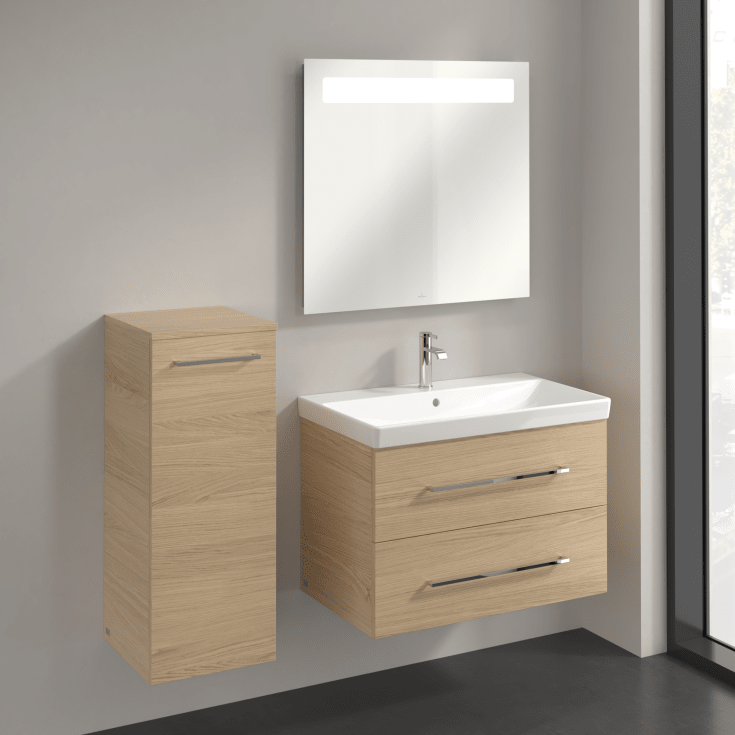 Villeroy & Boch Avento A895 väggskåp, 34,8x88,8 cm, vänster, ek