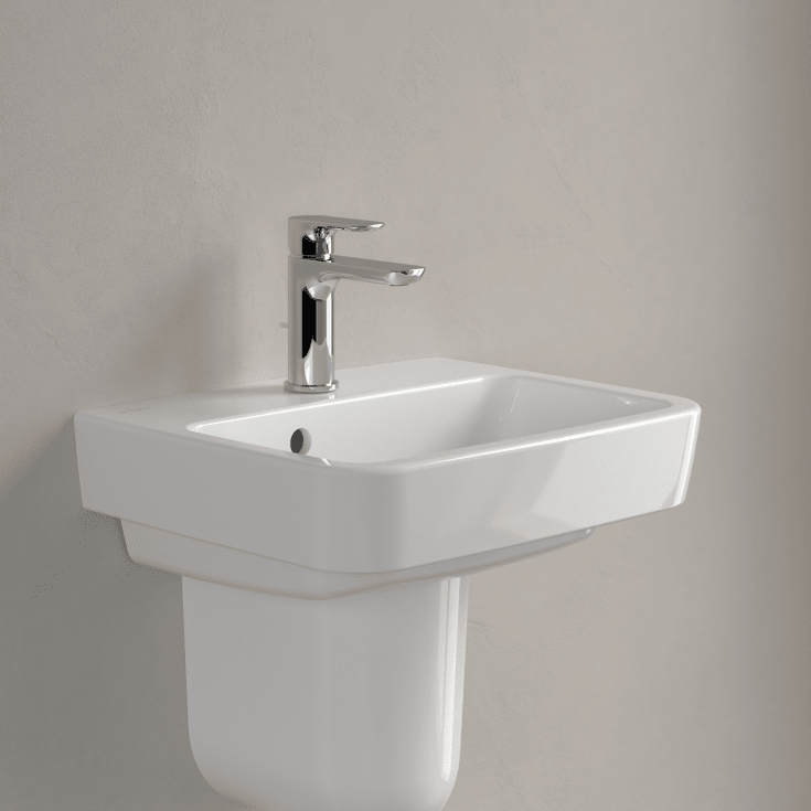 Villeroy & Boch O.Novo vegghengt servant, 45x37 cm, med CeramicPlus, hvit
