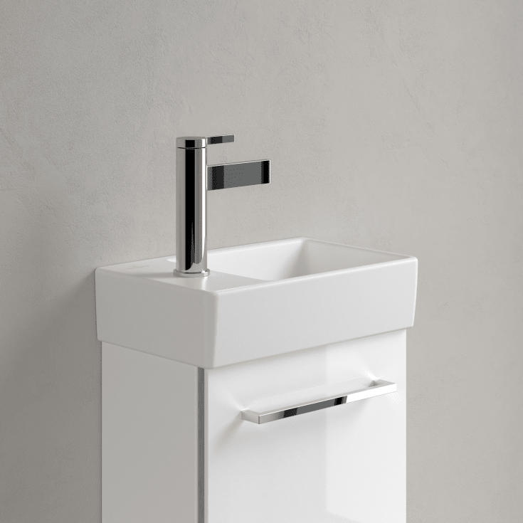 Villeroy & Boch Avento tvättställ, 36x22 cm, vänster, matt vit
