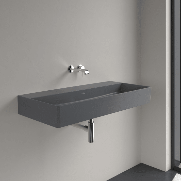 Villeroy & Boch Memento vegghengt servant, 100x47 cm, med CeramicPlus, grå