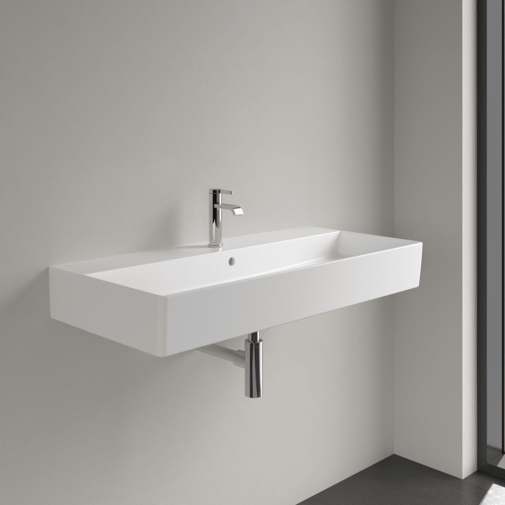 Villeroy & Boch Memento vegghengt servant, 100x47 cm, med CeramicPlus, hvit