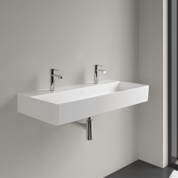 Villeroy & Boch Memento vegghengt servant, 100x47 cm, med CeramicPlus, hvit