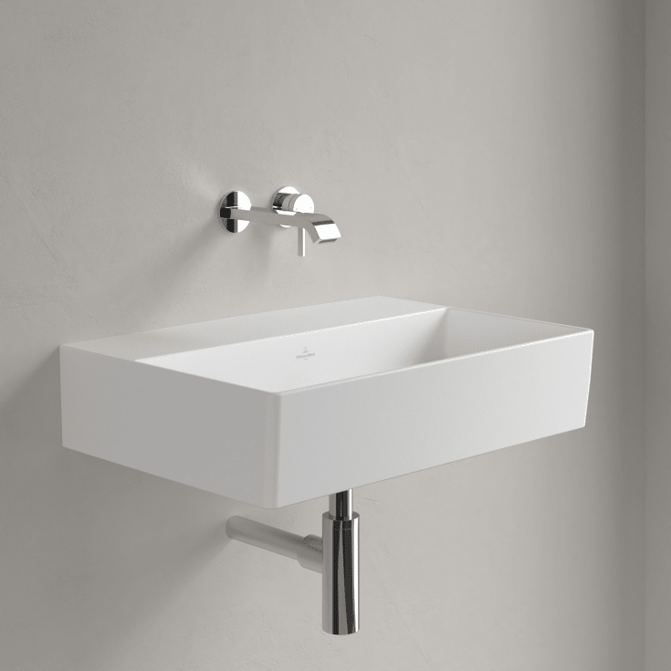 Villeroy & Boch Memento vegghengt servant, 60x42 cm, med CeramicPlus, hvit