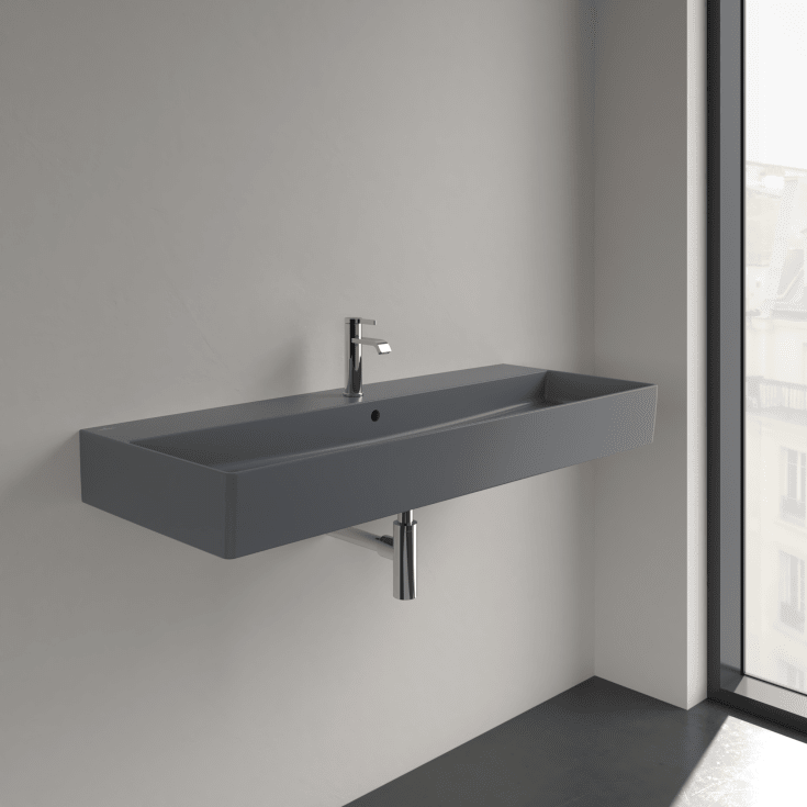 Villeroy & Boch Memento vegghengt servant, 120x47 cm, med CeramicPlus, grĂ¥