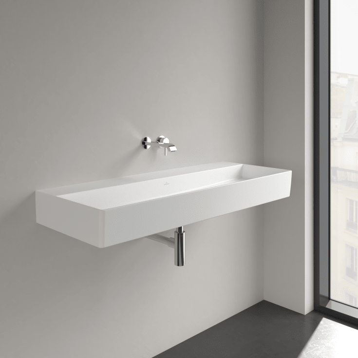 Villeroy & Boch Memento vegghengt servant, 120x47 cm, med CeramicPlus, hvit