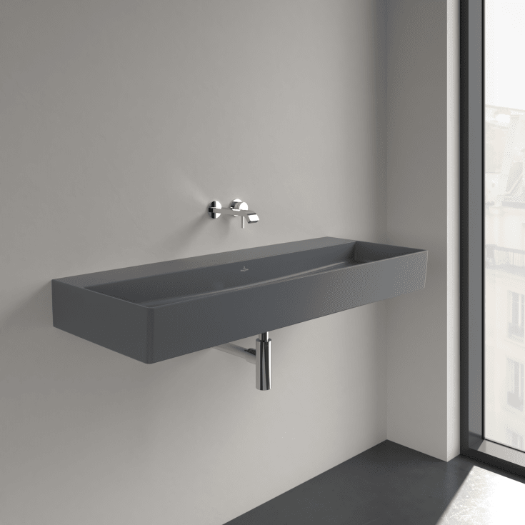 Villeroy & Boch Memento vegghengt servant, 120x47 cm, med CeramicPlus, grå