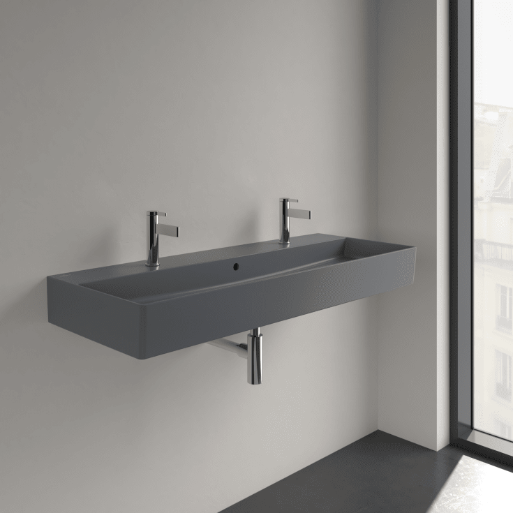 Villeroy & Boch Memento 2.0 tvättställ, 120x47 cm, matt grå