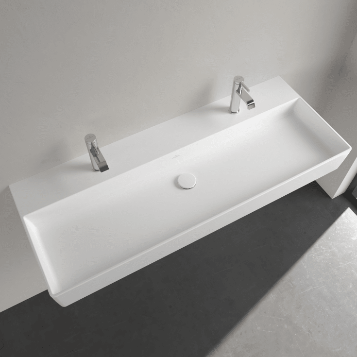 Villeroy & Boch Memento vegghengt servant, 120x47 cm, med CeramicPlus, hvit