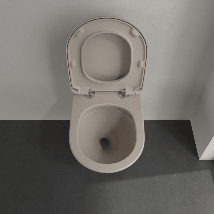 Villeroy & Boch Antao vägghängd toalett, utan spolkant, rengöringsvänlig, matt beige