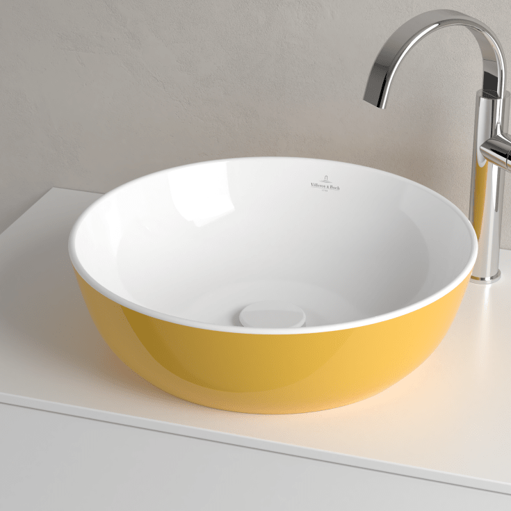 Villeroy & Boch Artis tvättställ, Ø43 cm, gul