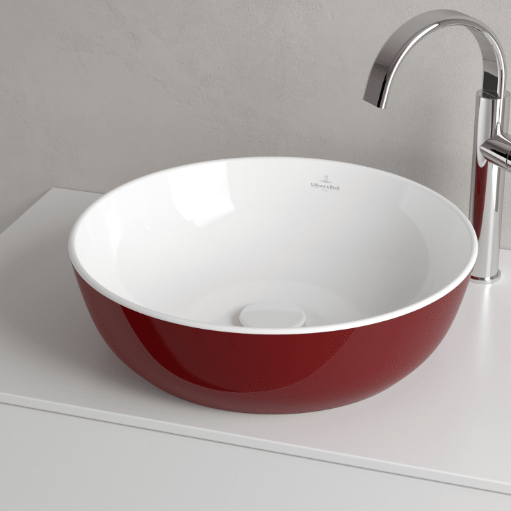 Villeroy & Boch Artis tvättställ, Ø43 cm, mörkröd